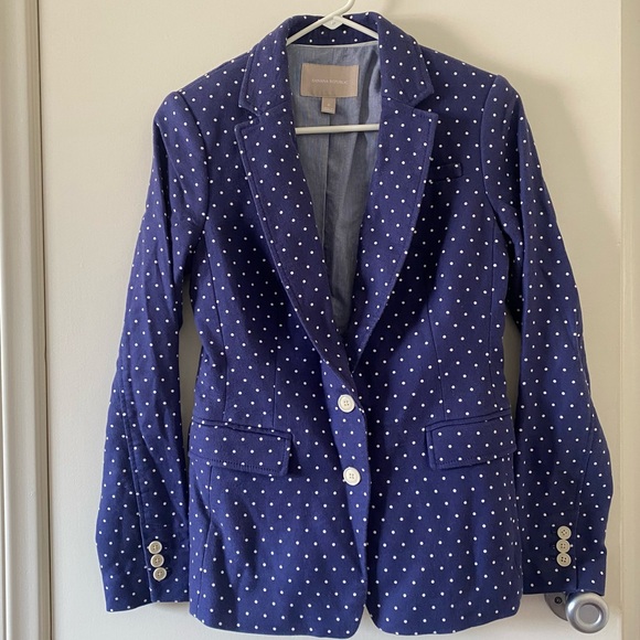 Banana Republic Jackets & Blazers - Banana Republic Blazer Blue Polka‎ Dot
